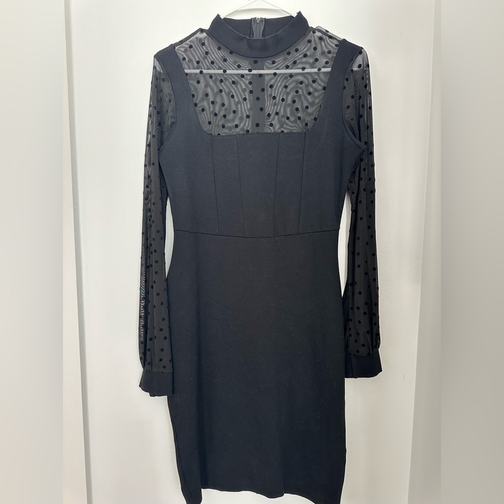 Fashion Nova Sheer Polka Dot Dress
